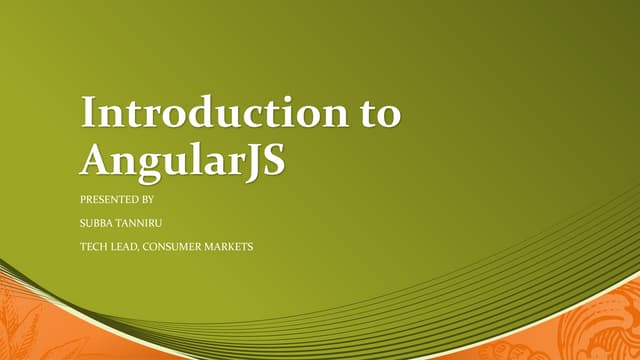 Introduction to AngularJS