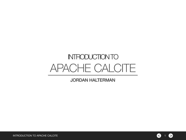 Introduction to Apache Calcite