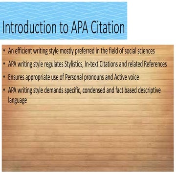Introduction to apa citation style