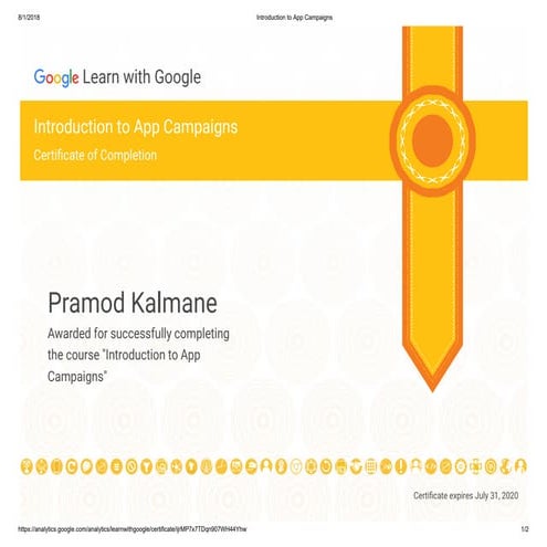 Introduction to app campaigns - Google Learn | PPT