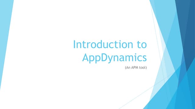 Introduction to appDynamics 
