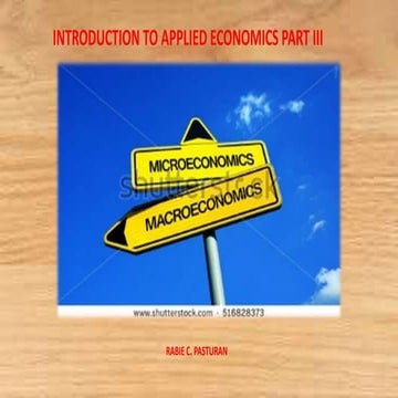 Introduction to applied economics part III