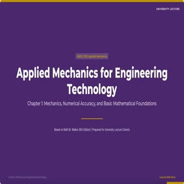 Introduction to Applied Mechanics Algebra Based | PDF