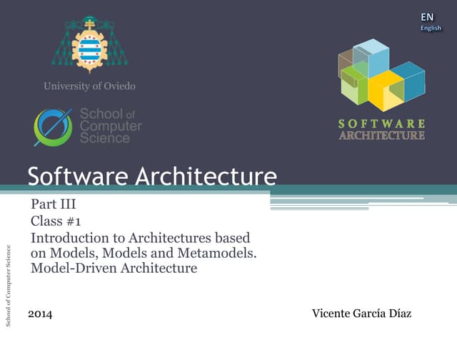 Introduction to architectures based on models, models and metamodels. model d...