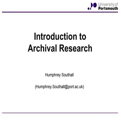 Introduction to archival research 2015
