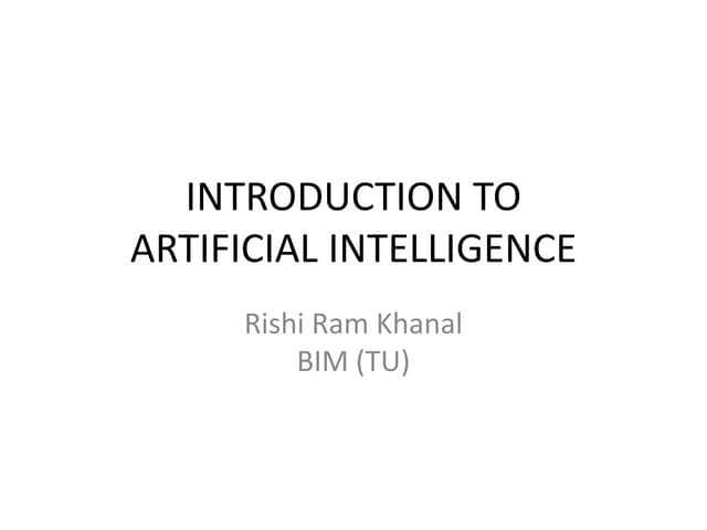 Introduction to artificial intelligence