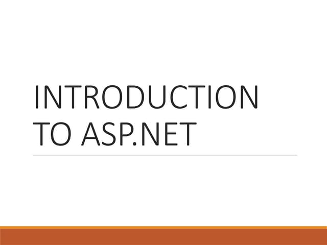Introduction to ASP NET.pptxIntroduction to ASP NET.pptx