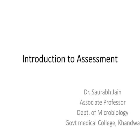 Introduction to assessment in medical education training
