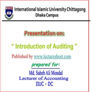 Introduction to auditing
