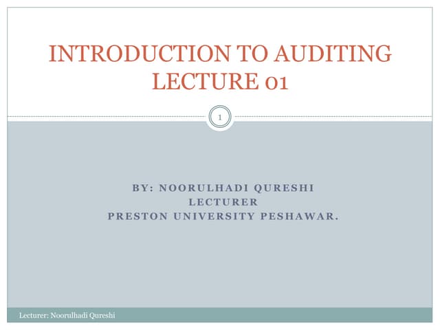 Auditing (Introduction to Auditing) 