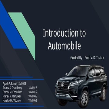 Introduction to Automobile engineering department.