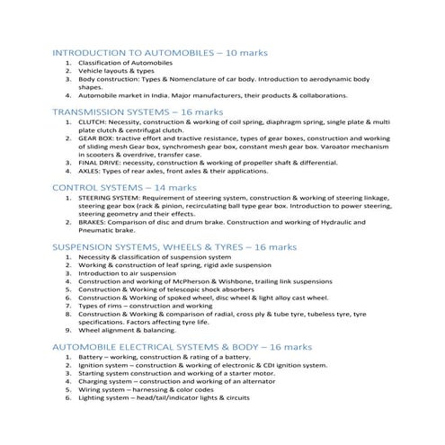 Introduction to automobiles