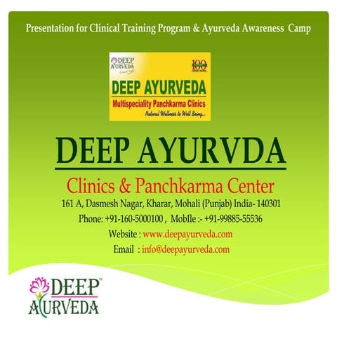Introduction to ayurveda- By Dr. Baldeep Kour