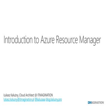 Introduction to Azure Resource Manager | PDF