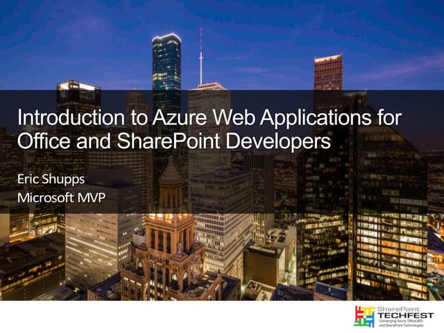 Introduction to azure web applications for office and share point developers