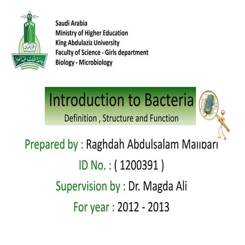 Introduction to bacteria, structure and function 