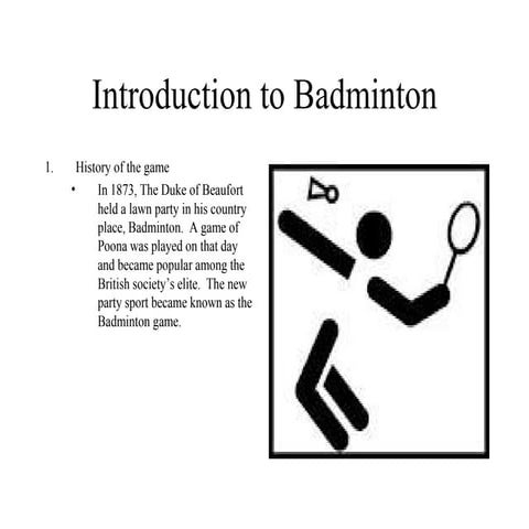 Introduction to badminton