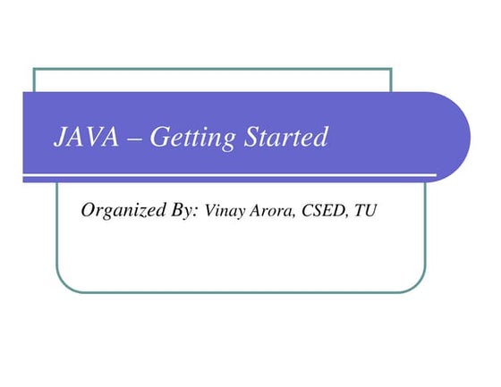 Introduction to JAVA | PPT