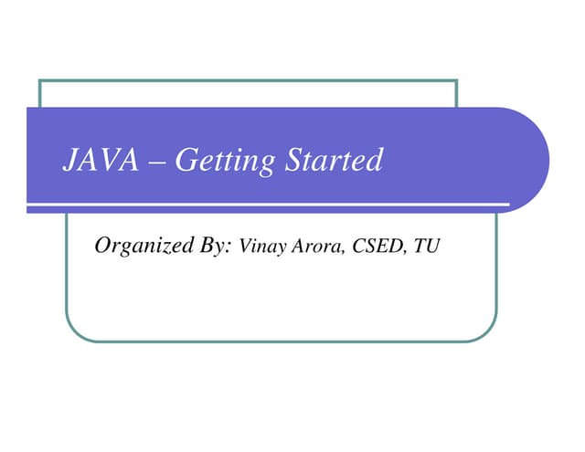 Introduction to basics of java