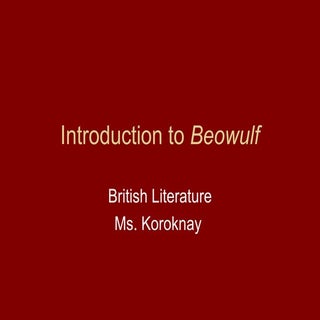 Introduction to beowulf