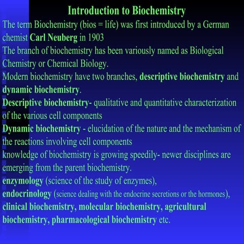 Introduction to biochemistry