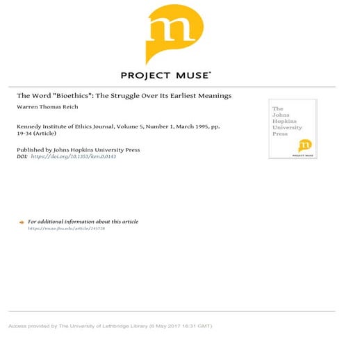 Introduction to bioethics