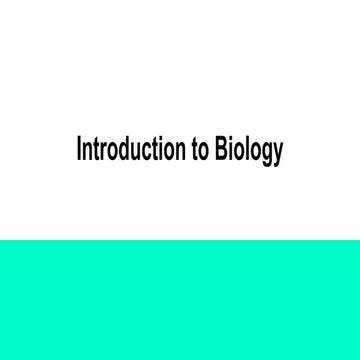 Introduction to Biology