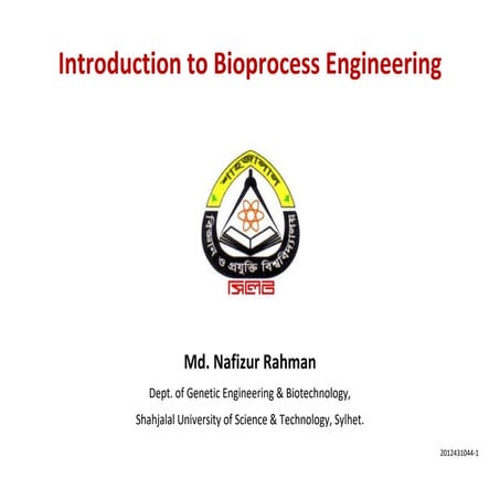 Introduction to Bioprocess Engineering