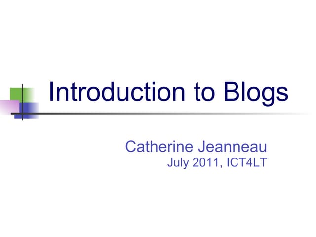 Introduction to blogs