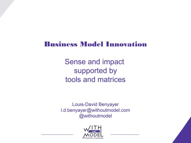 Introduction to business model innovation