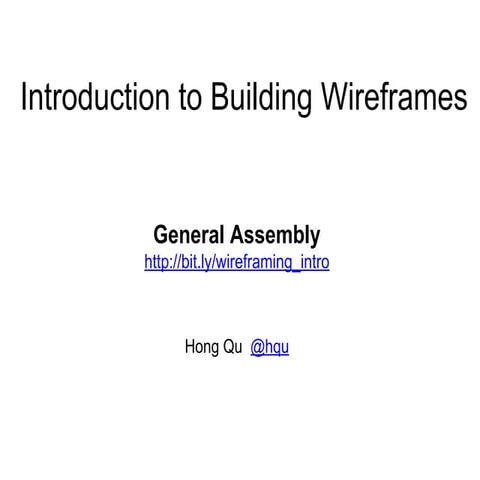 Introduction to building wireframes