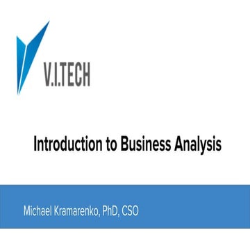 Introduction to business analysis