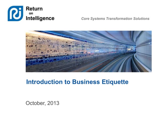 Introduction to Business Etiquette