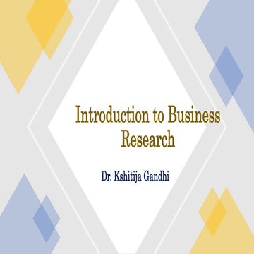 Introduction to business research