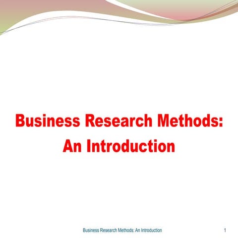 Introduction to business research methodology
