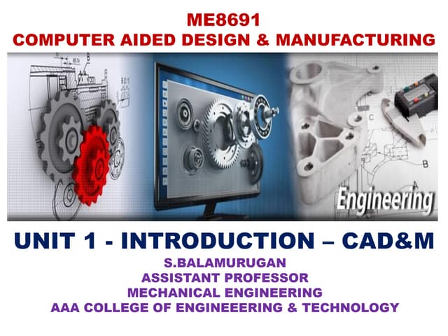 CAD/CAM/CIM (Lecture 1 CAD) | PPTX