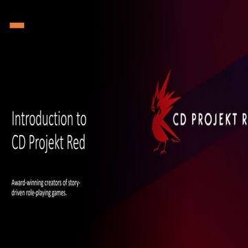 Introduction to CD Projekt Red for the assignment | PPTX