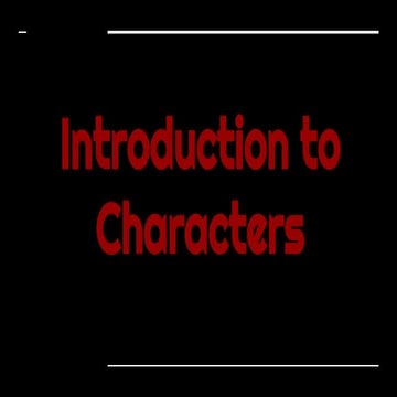 Introduction to characters