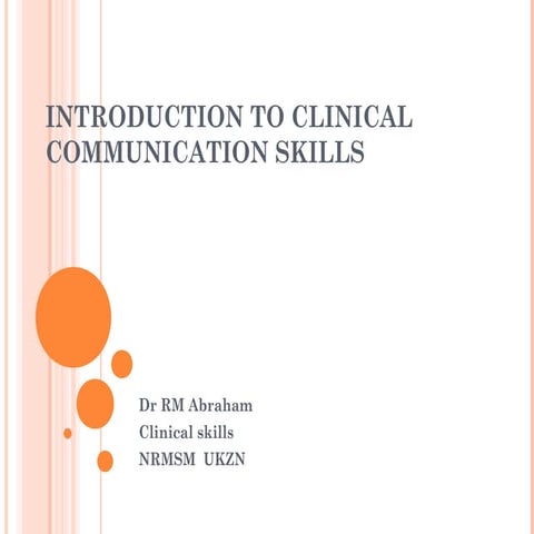 Introduction to clinical communication skills.pptx 2011