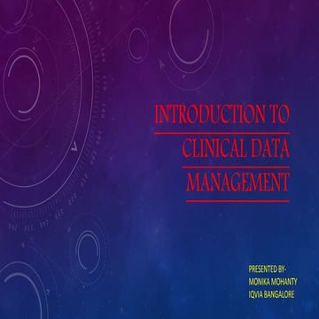 Introduction to clinical data management