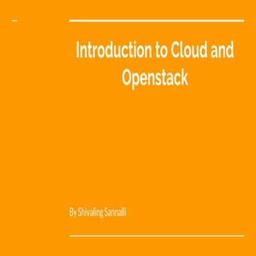 Introduction to cloud and openstack | PPT