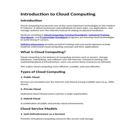 Comprehensive Introduction to Cloud Computing and Career Opportunities ...