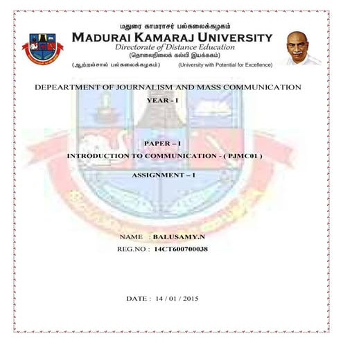 Introduction to communication 1 | PDF