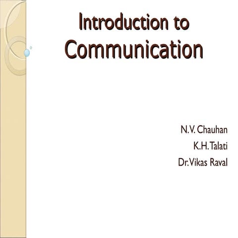 Introduction to communication