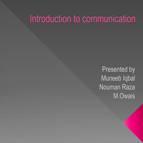 Introduction to communication | PPT
