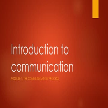 Introduction to communication presentati | PPTX