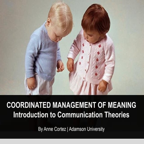 Introduction to communication  coordinated management of meaning