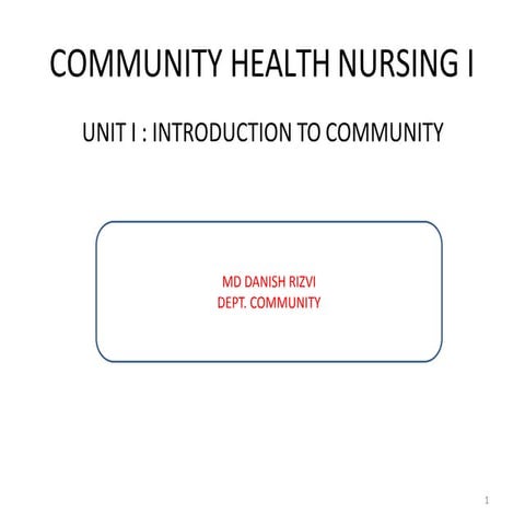 Introduction to community