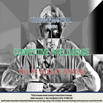 Training Material - Competitive Intelligence - The Life Blood Of Strategy - A...