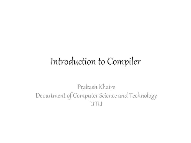 Introduction to compiler
